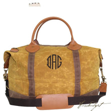 Load image into Gallery viewer, Monogrammed Waxed Canvas Weekender Bag