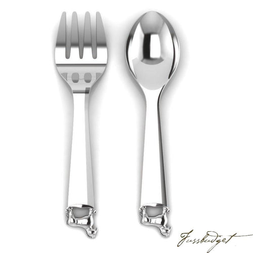 Horse Silver Plate Baby Spoon Fork Set