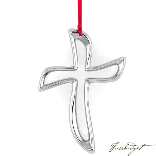 Sterling Silver Cross Christmas Ornament-Fussbudget.com