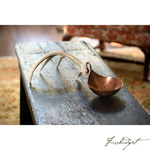 Copper Nut Bowl with Antler Stand-Fussbudget.com