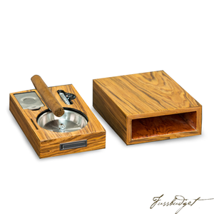 Cigar Ashtray/Cutter/Punch "Olive Wood" Color-Fussbudget.com