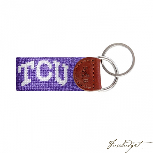 TCU (Purple) Needlepoint Key Fob-Fussbudget.com