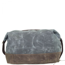 Load image into Gallery viewer, Monogrammed Waxed Top Zip Dopp Kit Olive - Look Below for Links to Fonts & Colors-Fussbudget.com