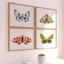 Load image into Gallery viewer, Moths To A Flame ~ Set of 4: Gold Metal / 11 x 14