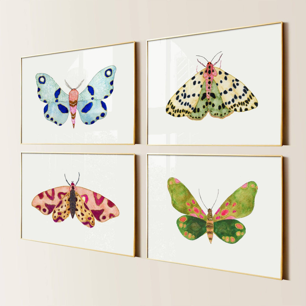 Moths To A Flame ~ Set of 4: Gold Metal / 11 x 14