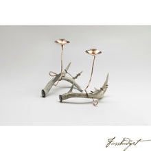 Load image into Gallery viewer, Copper Candlestick with Antler