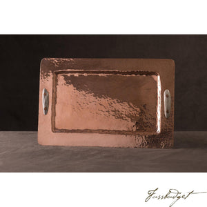 Copper Rectangular Tray with Antler Handles-Fussbudget.com