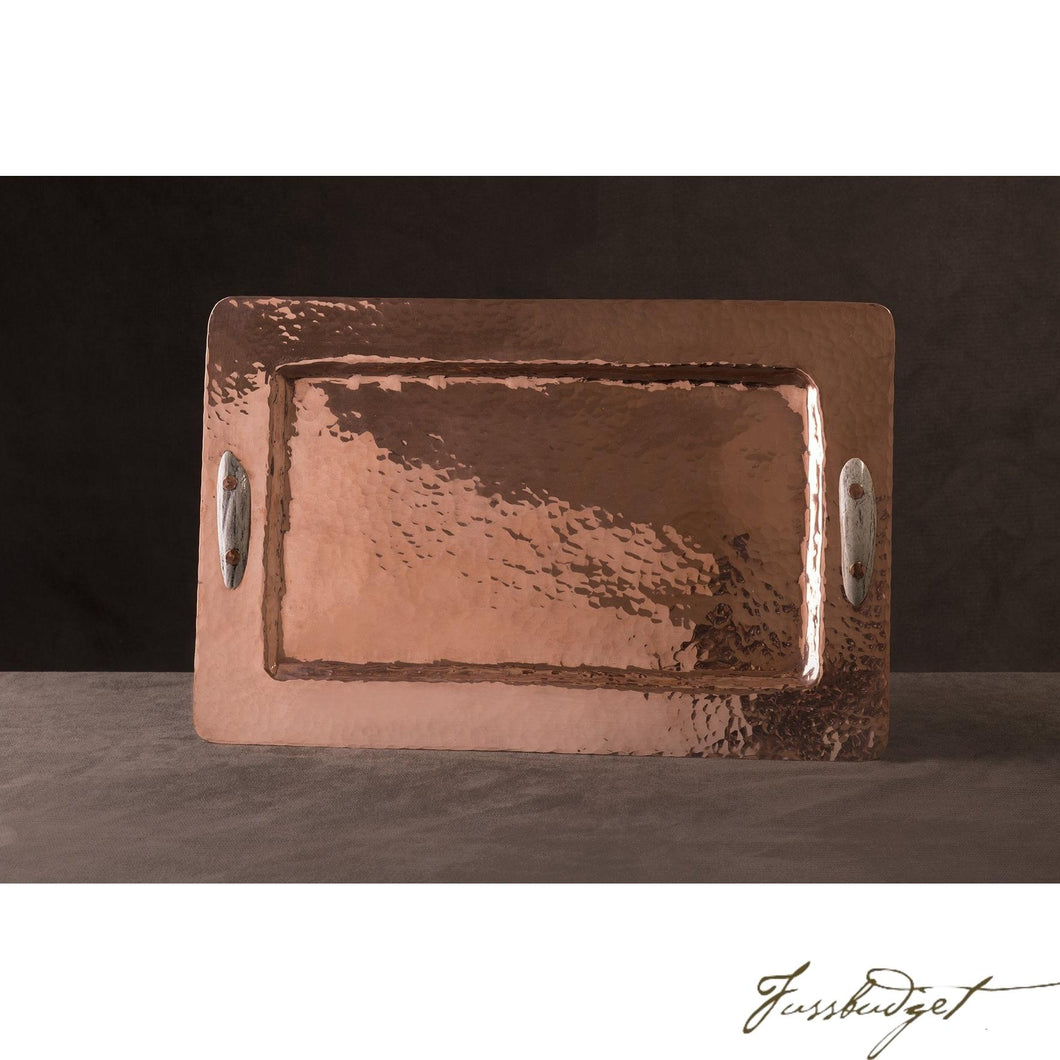 Copper Rectangular Tray with Antler Handles-Fussbudget.com