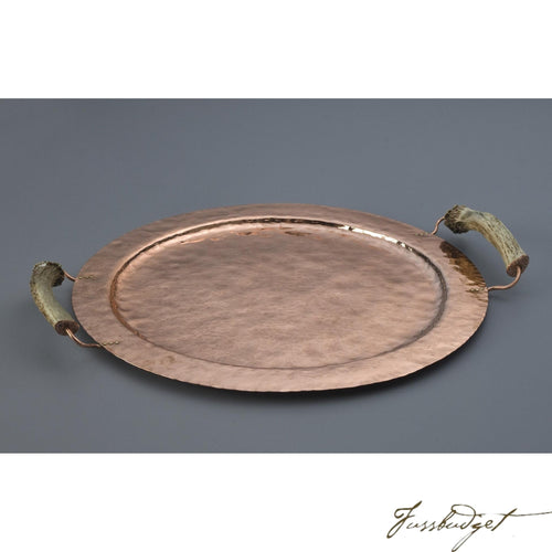 Copper Round Tray with Burr Handles-Fussbudget.com