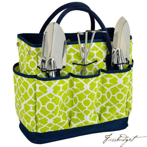 Gardening Tote with 3 Tools - Trellis Green