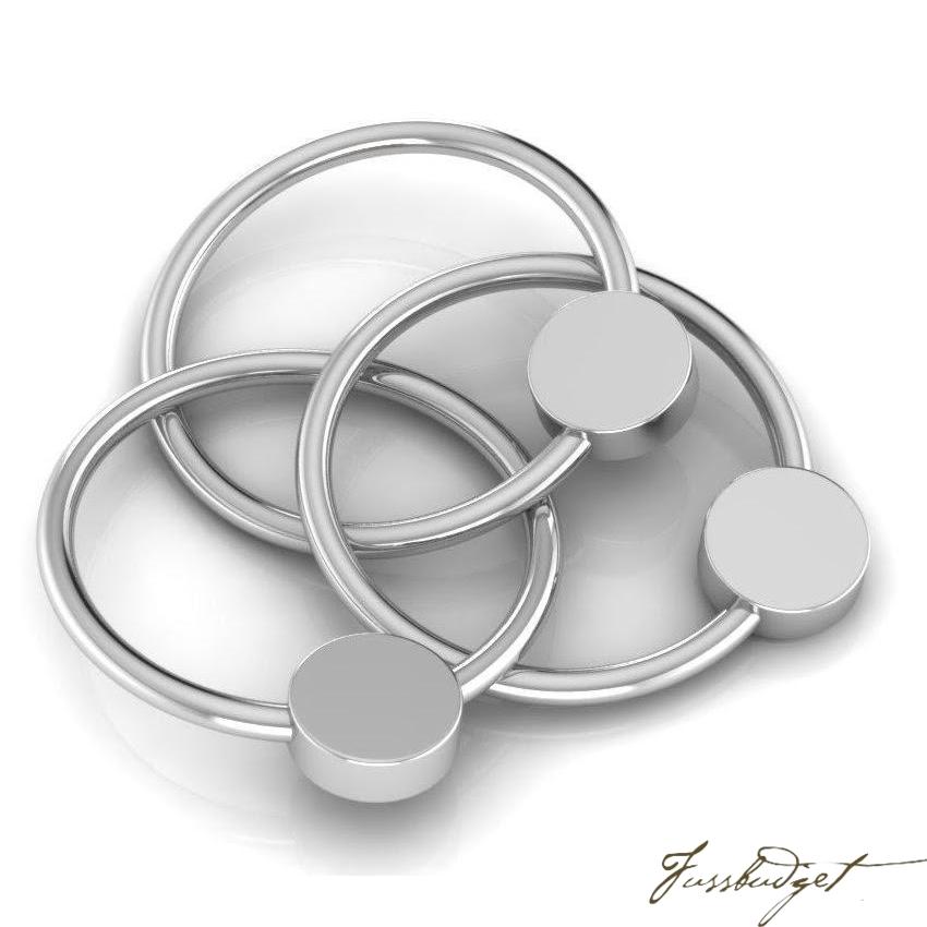 Sterling Silver Flat 3 Ring Teether Rattle-Fussbudget.com