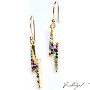 Lightening Rainbow Pave Earrings
