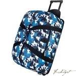 Blue Camo Rolling Duffel Bag-Fussbudget.com
