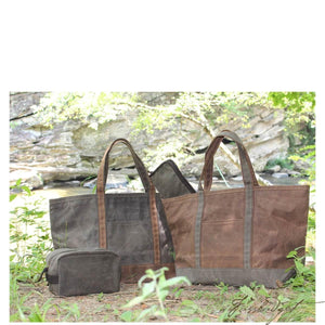 Monogrammed Medium Waxed Canvas Boat Tote - AKA "The Man Bag"