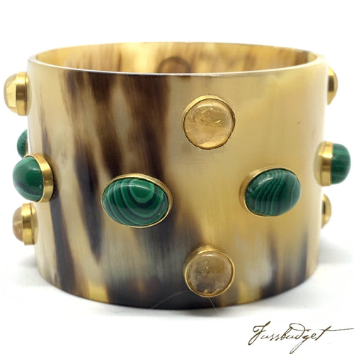Horn Bangle with Stones - Large