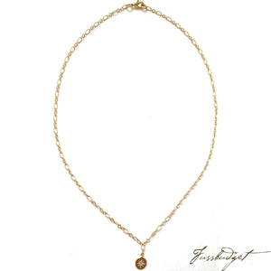 Diamond Star Pendant on Matte Gold Necklace