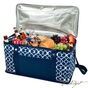 72 Can Large Folding Collapsible Cooler Trellis Blue Navy