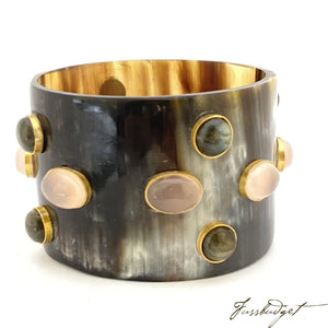 Horn Bangle with Stones - Large