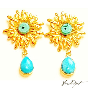 Turquoise Sun Earrings