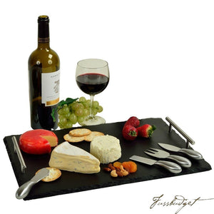 Sardo Slate Cheese Board with 4 Tools & Soapstone Chalk