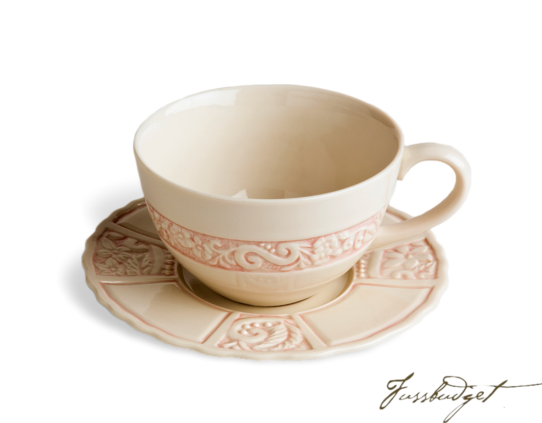 Flower Garden Latte Cup & Saucer - Pink (sold in boxes of 2)