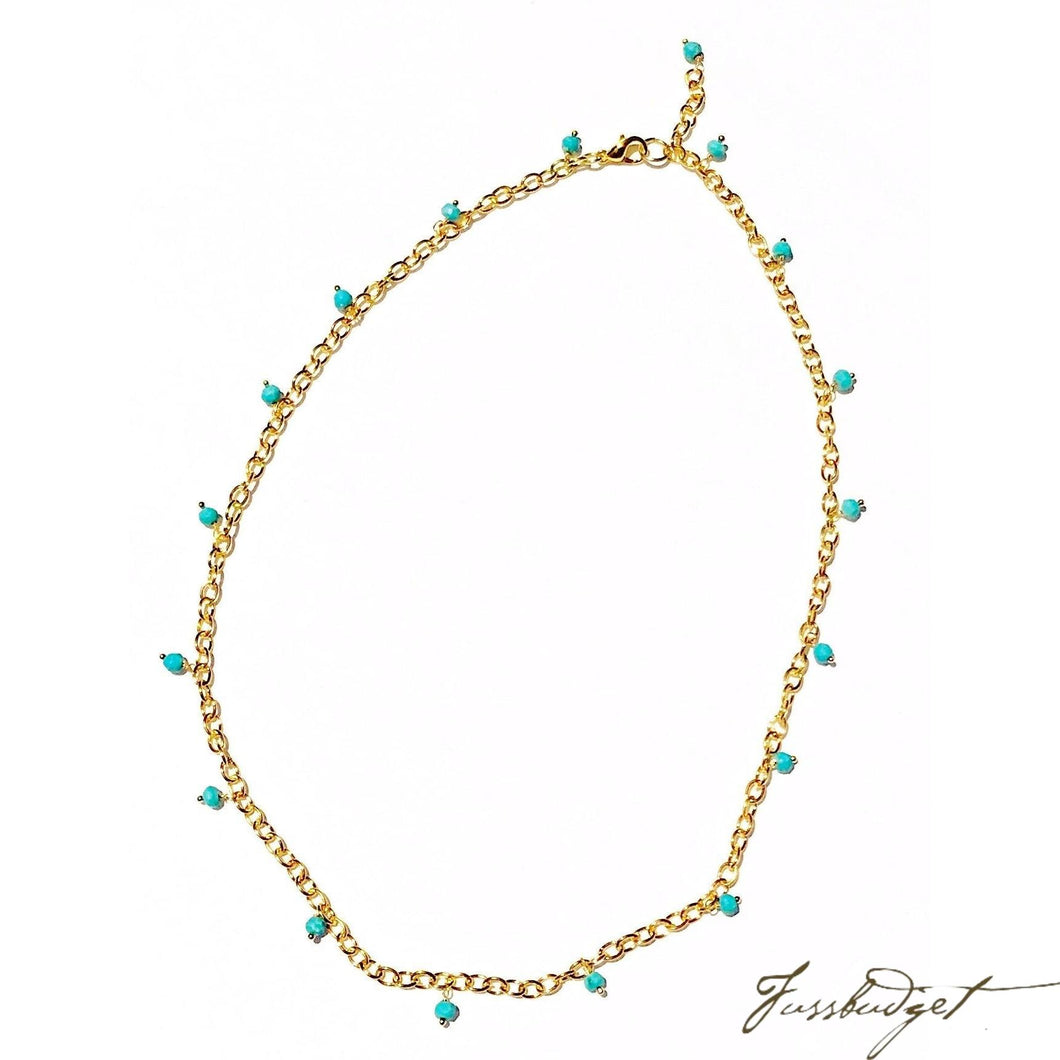 Jane Gold Chain with Turquoise Drops