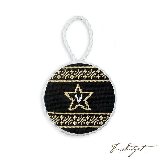 Vanderbilt Fairisle Needlepoint Ornament (Black)