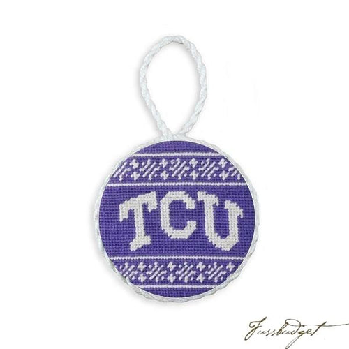 TCU Fairisle Needlepoint Ornament (Purple)