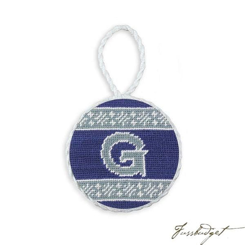 Georgetown Fairisle Needlepoint Ornament (Classic Navy)