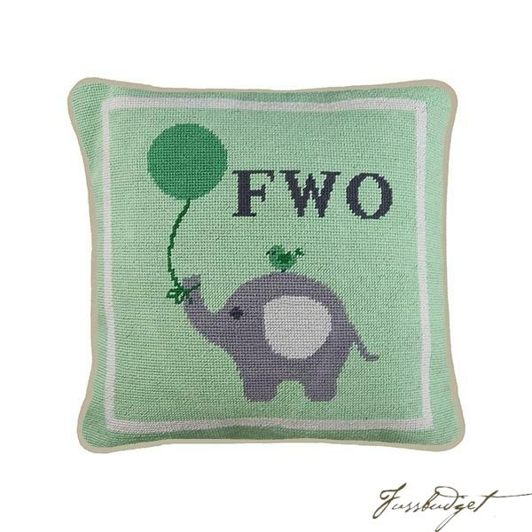 Monogrammed Elephant Baby Pillow