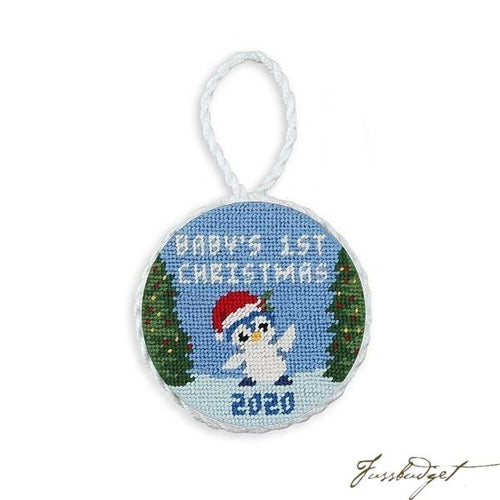 Baby's 1st Christmas Penguin Needlepoint Ornament