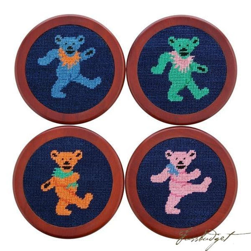 Dancing Bears Needlepoint Coaster Set
