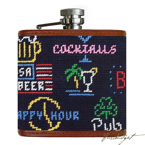 Last Call Needlepoint Flask