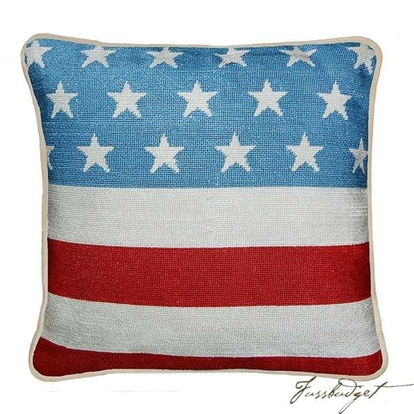 Stars and Stripes Needlepoint Pillow (Final Sale)
