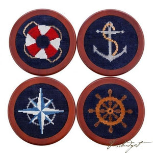 Nautical Life Needlepoint Coaster Set