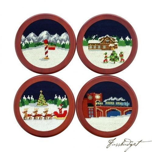 North Pole Needlepoint Coaster Set