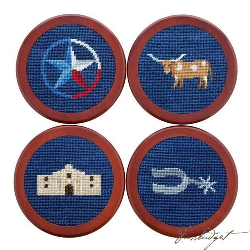 Texas Life Needlepoint Coaster Set