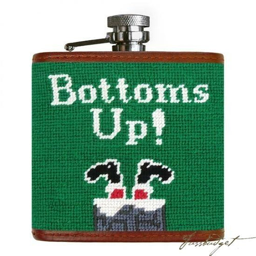 Bottoms Up Needlepoint Flask