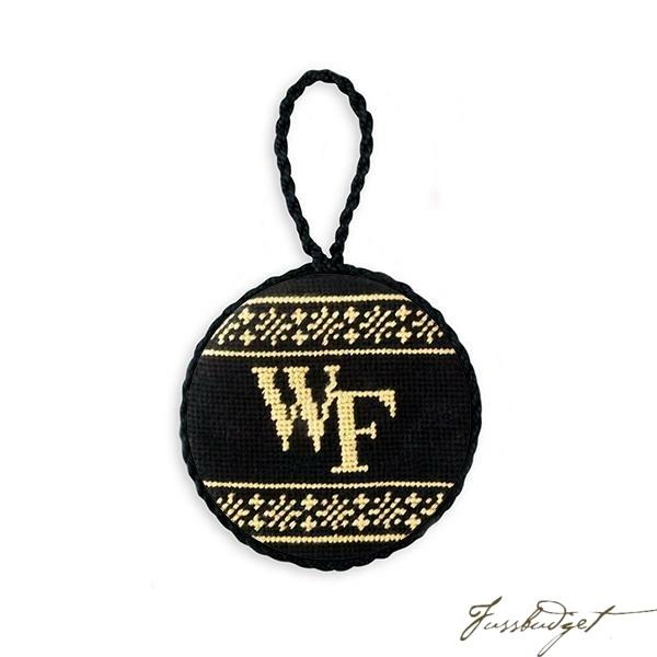 Wake Forest Fairisle Needlepoint Ornament (Black)