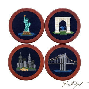 New York Landmarks Needlepoint Coaster Set