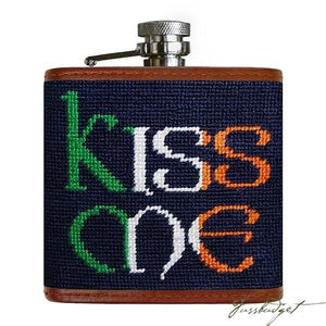 Kiss Me Needlepoint Flask (Final Sale)