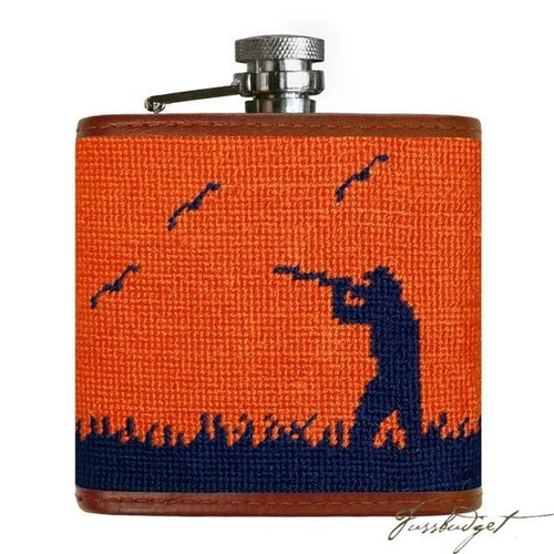 Bird Hunter Needlepoint Flask