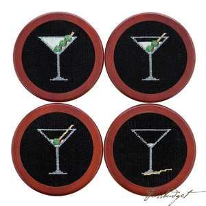 Martini Needlepoint Coaster Set