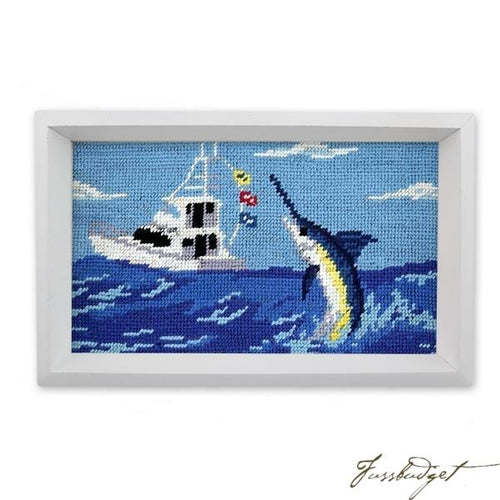Offshore Fishing Needlepoint Valet Tray