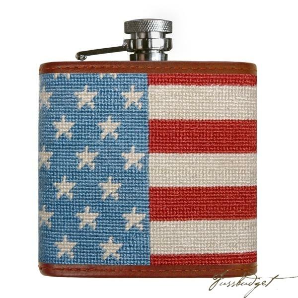 Stars and Stripes Needlepoint Flask