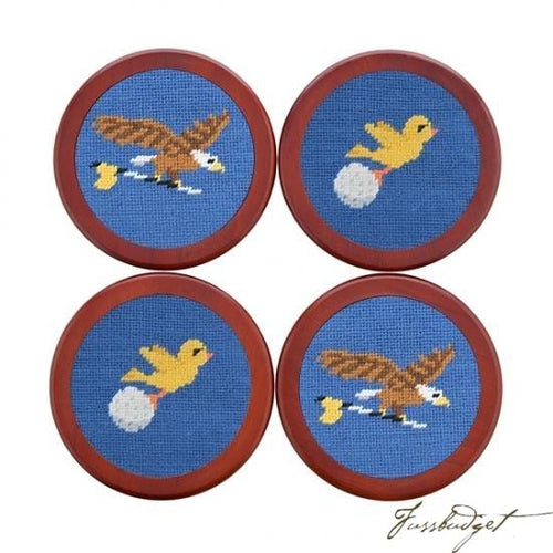 Birdie Eagle Needlepoint Coaster Set