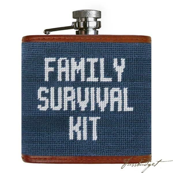 Family Survival Kit Needlepoint Flask