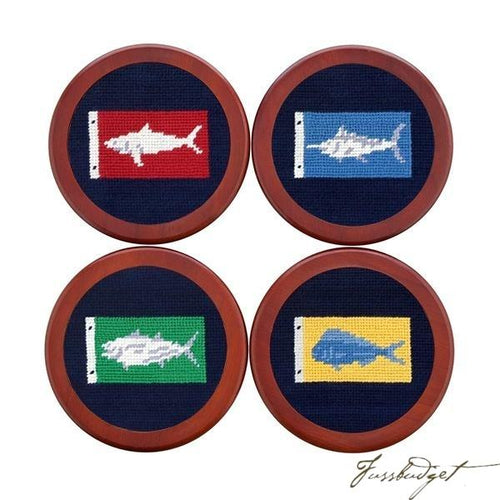Sportfishing Flags Needlepoint Coaster Set