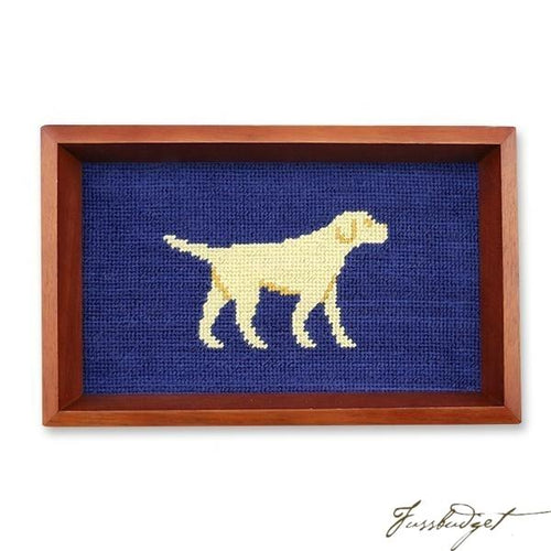 Yellow Lab Needlepoint Valet Tray