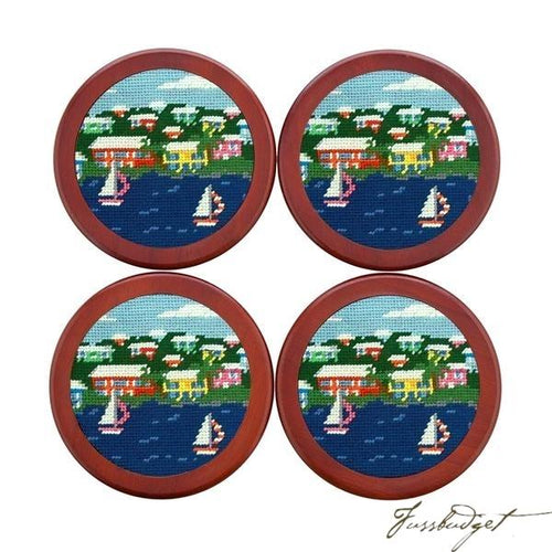Island Time Needlepoint Coaster Set